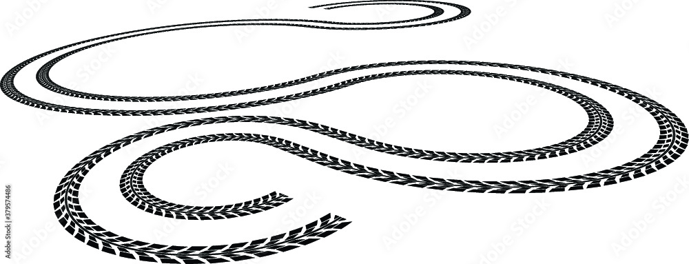 Vector Print Textured Tire Track . Design Element .Bike thread silhouette Vector Print Textured Tire Track . Design Element .Bike thread silhouette