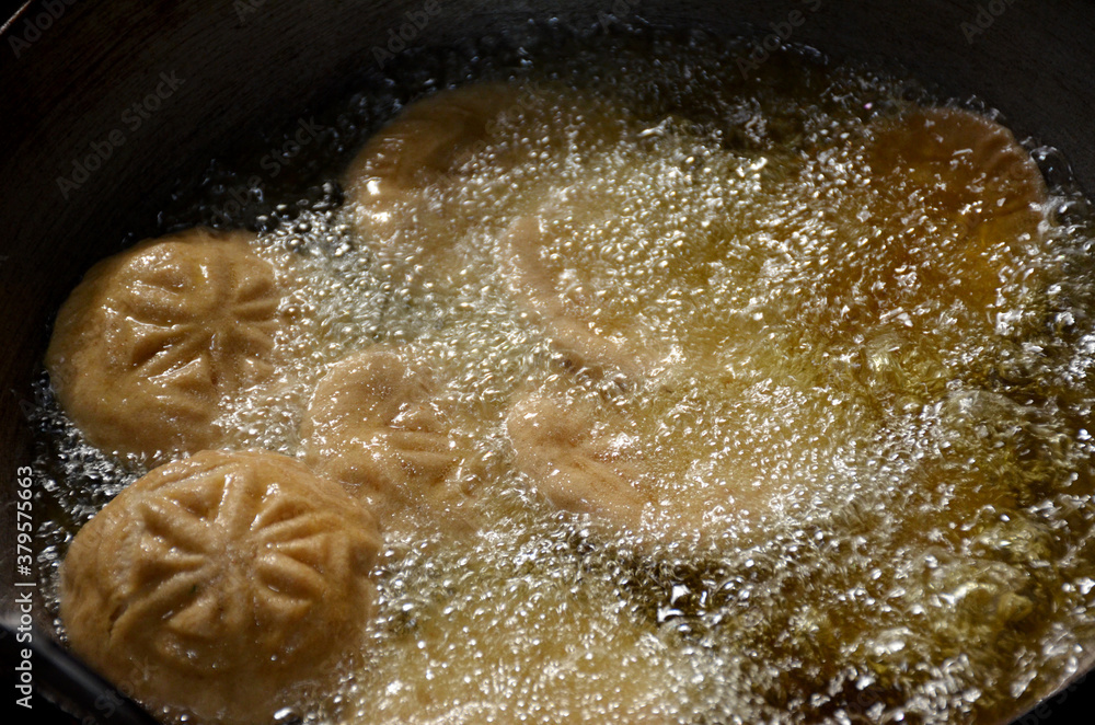 bunch the unleavened bread frayed with refined oil in the silver pot. bunch the unleavened bread frayed with refined oil in the silver pot.