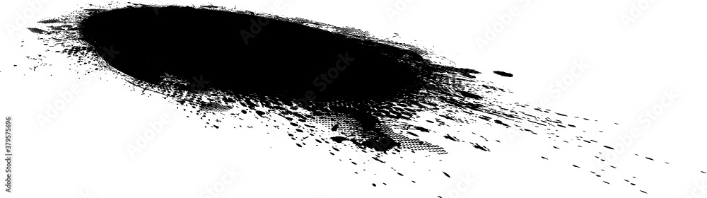 Naklejka premium Ink Splash Background . Black Paint Splattered Shape . 