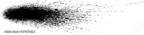 Ink Splash Background . Black Paint Splattered Shape . 