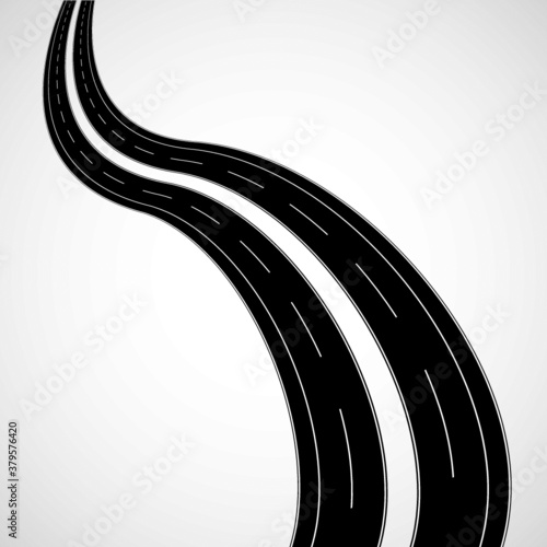 Straight Road With White Lines and Dashed Lines . Highway vector