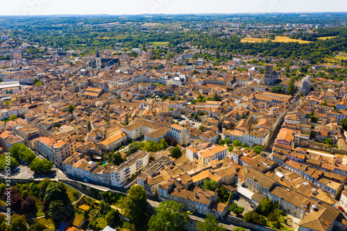 Panoramic view from above on the city Angouleme. France
