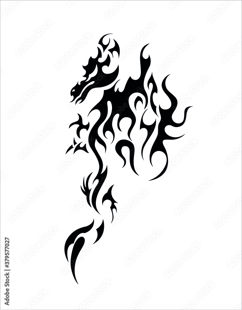 chinese dragon second of the big collection ethnic tattoo symbol sticker