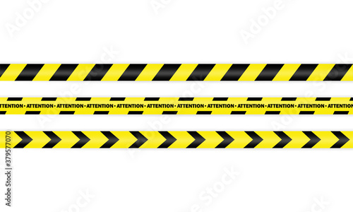 Police tape icon set. Attention. Warning. Vector on isolated white background. EPS 10 © Coosh448