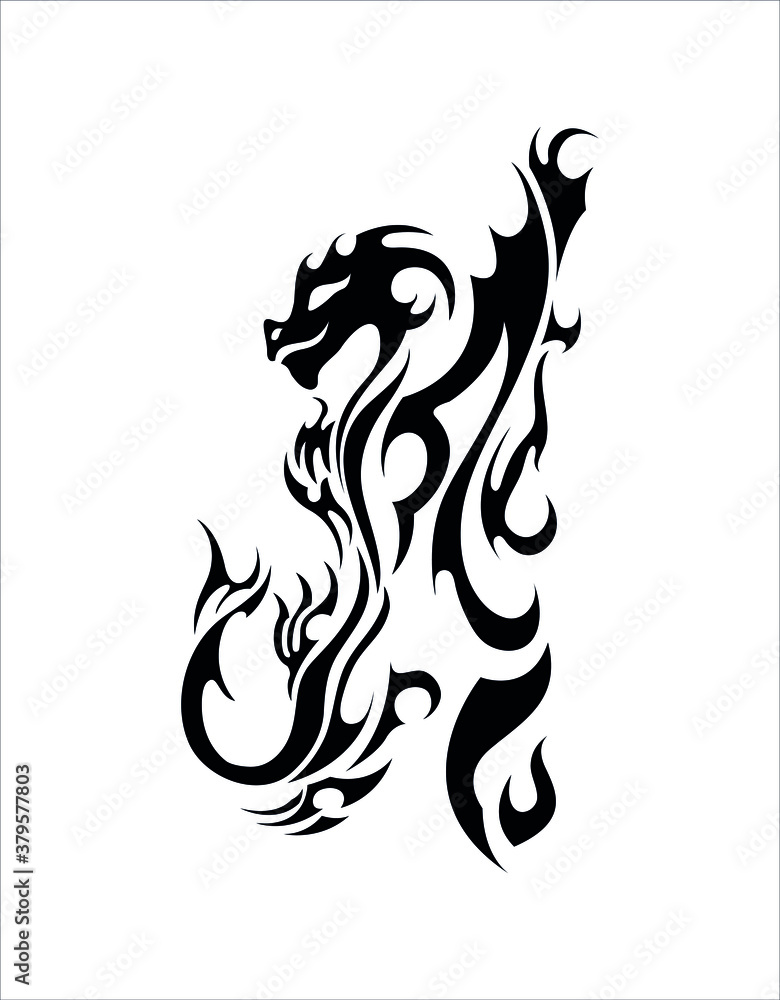 chinese dragon third of the big collection ethnic tattoo symbol sticker