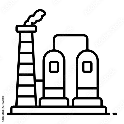 
Oil refinery vector, editable flat icon 
