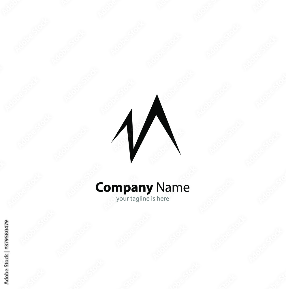 The simple modern logo of letter M with white background The simple modern logo of letter M with white background