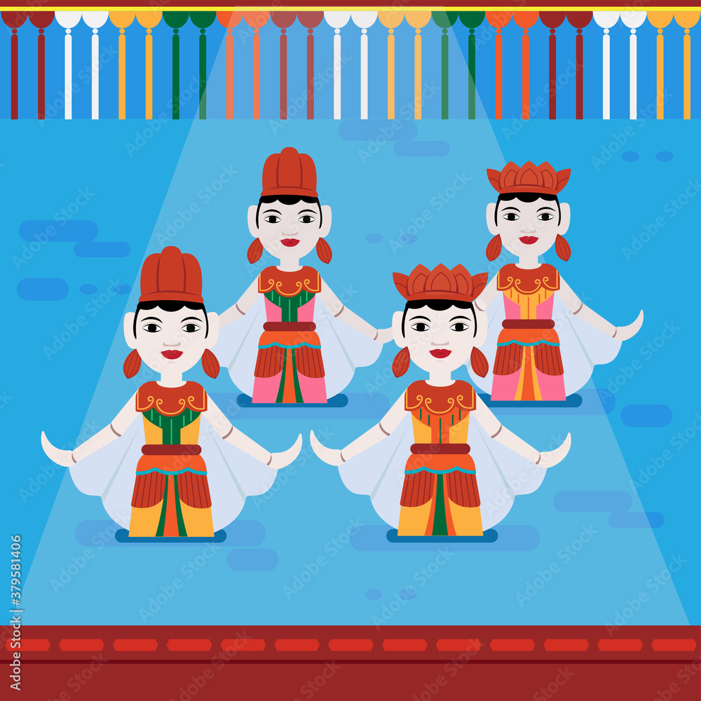 water puppet show in Vietnam. water puppet show in Vietnam.