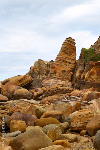 Coastal rock formations in Nanya, Northeast Coast National Scenic Area, Taipei Taiwan.