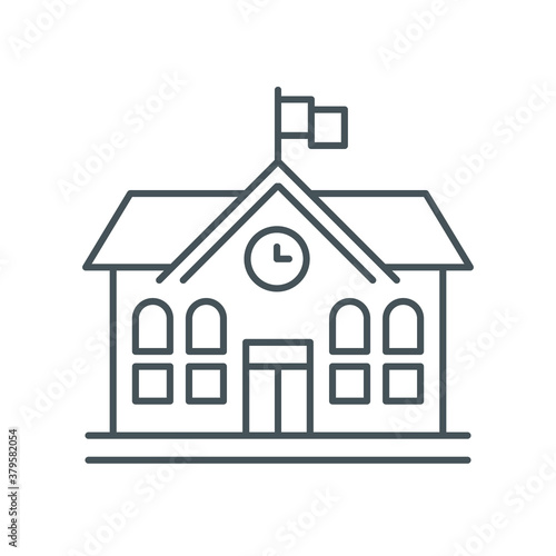 Education & School line icons for building & university sign, vector graphics, a linear pattern on a white background, eps 10