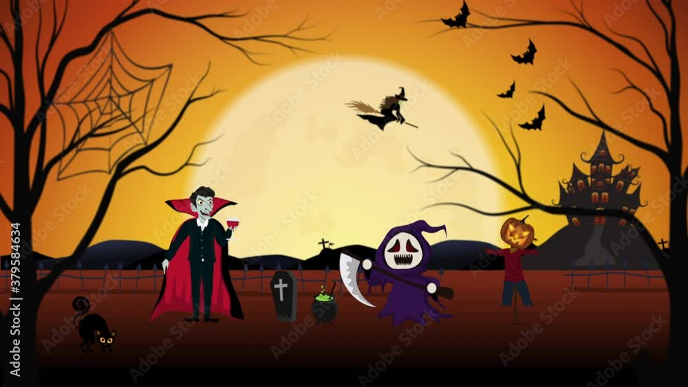 2D Motion graphics halloween concept , 2D 2D Motion graphics halloween concept , 2D Motion graphics halloween concept , 2D 2D Motion graphics halloween concept ,