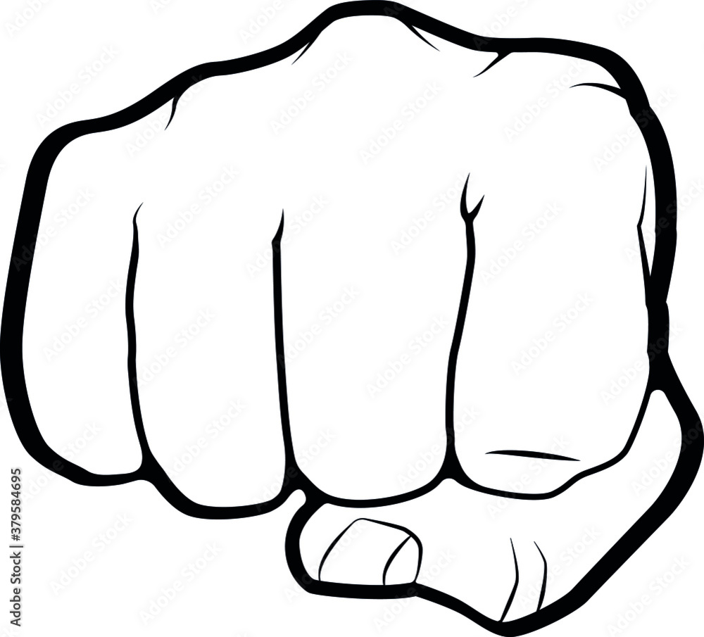 Fist Punch Vector, Front View Fist Punch Vector, Front View