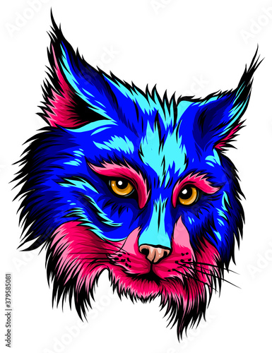 Lynx head mascot logo vector illustration graphics photo