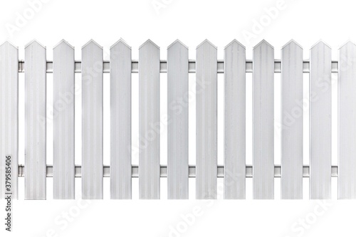 White wood fence isolated on a white background