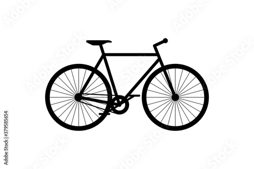 Bicycle black icon. Cycle silhouette sign on white background. Bike city transport vehicle symbol vector eps illustration