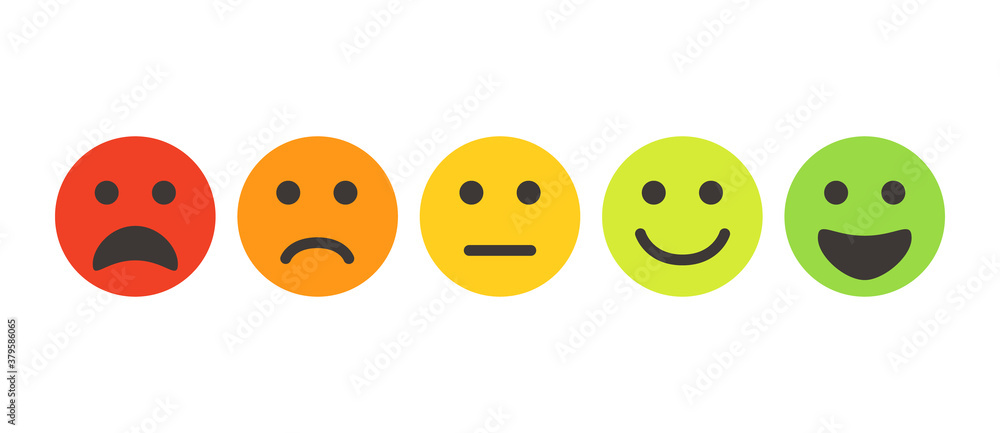User experience feedback concept with different mood emoji. Feedback emoji form for web site or app. User experience feedback concept with different mood emoji. Feedback emoji form for web site or app.