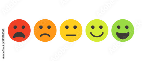 User experience feedback concept with different mood emoji. Feedback emoji form for web site or app.