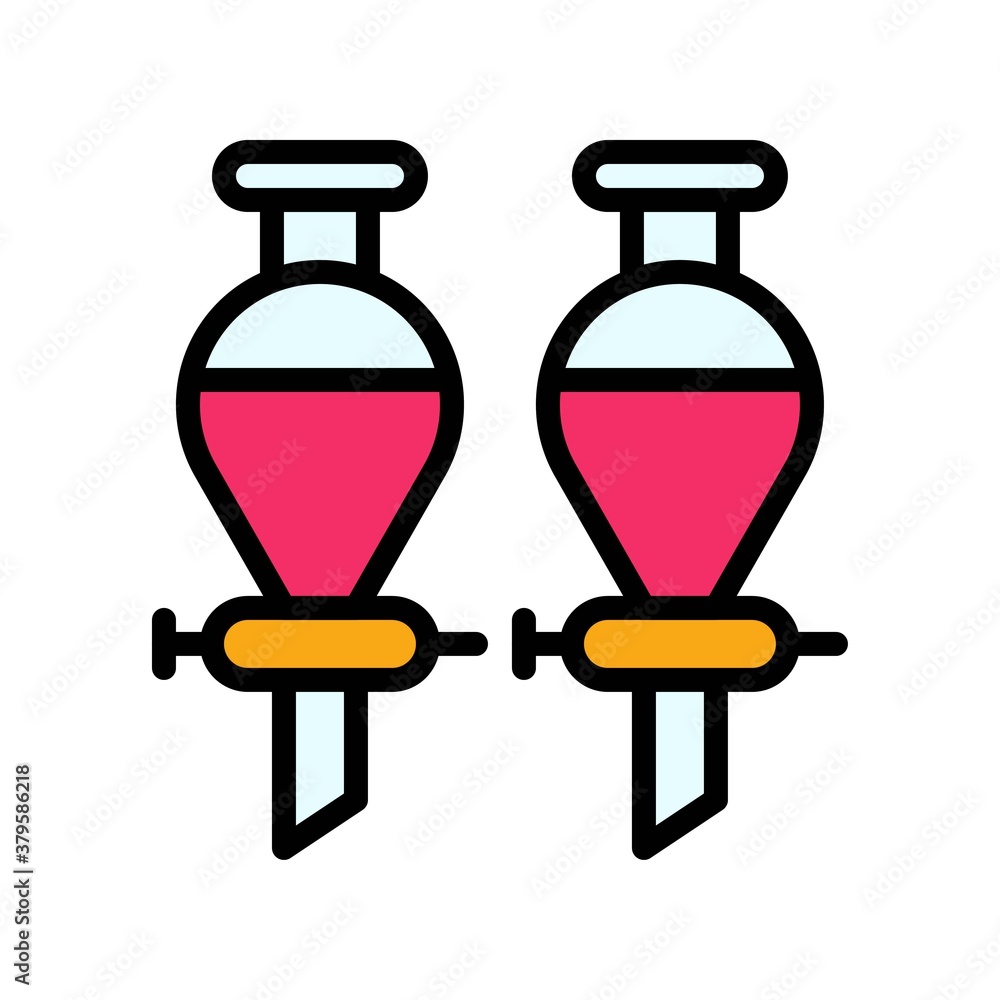 laboratory icon related laboratory flasks with stand vector with editable stroke