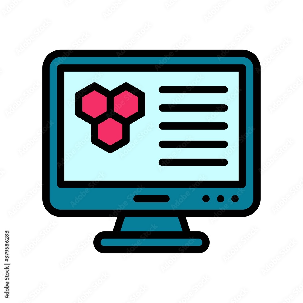 laboratory icon related laboratory computer screen with molecules vector with editable stroke laboratory icon related laboratory computer screen with molecules vector with editable stroke