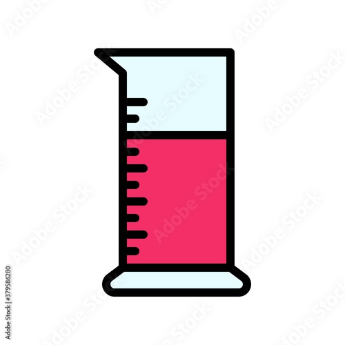 laboratory icon related laboratory graduated cylinder vector with editable stroke