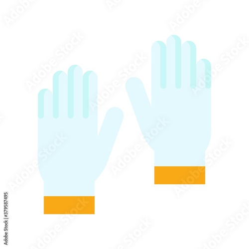 laboratory icon related laboratory medical gloves vector in flat style,