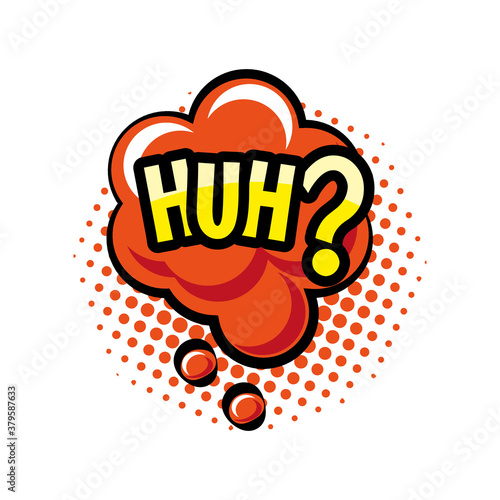 pop art huh bubble detailed style icon vector design