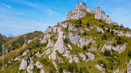 Aerial view of the Tigaile Mari in Ciucas Mountain Romania