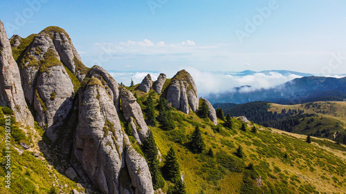 Aerial view of the Tigaile Mari in Ciucas Mountain Romania