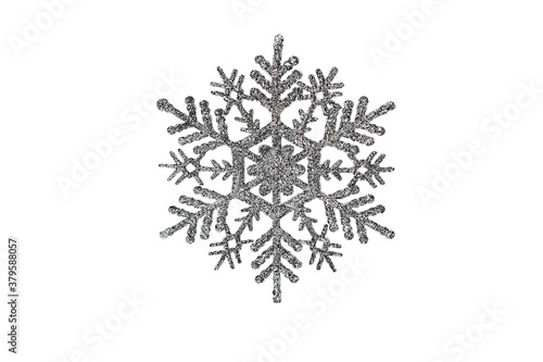 Snowflake Christmas decor on white background isolated