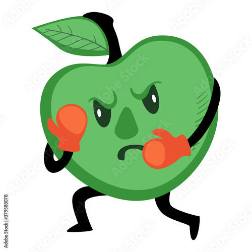 Boxing apple fruit leading healthy and active lifestyle