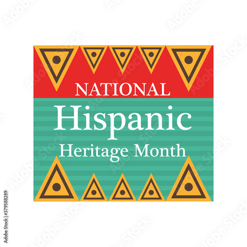 national hispanic heritage month with triangles vector design
