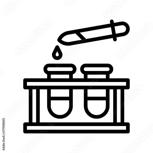 laboratory icon related laboratory test tubes with test dropper vector in lineal style,