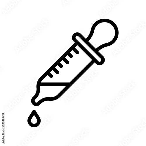 laboratory icon related laboratory vaccine with dropper and drope vector in lineal style, photo