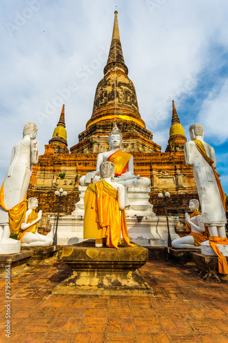 temple de Wat Yai Chai Mongkol, Ayutthaya, Thaïlande 