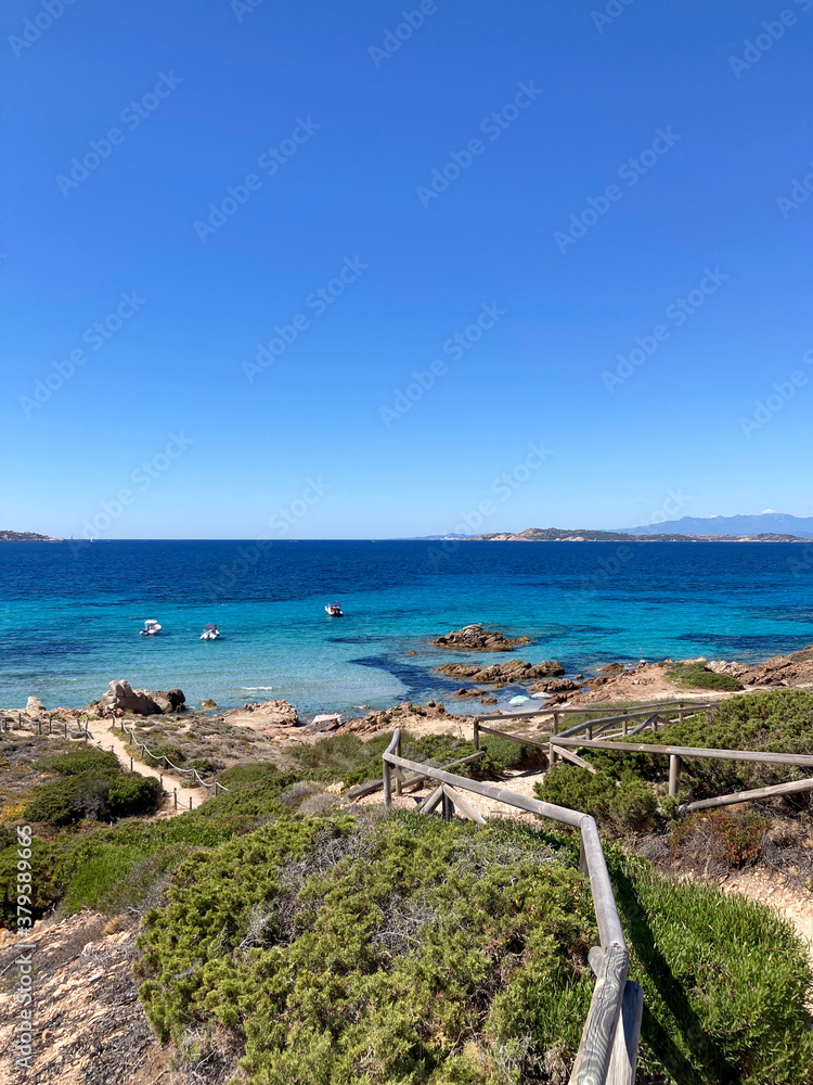 Panorama presso la spiaggia di Bassa Trinita, La Maddalena,  Sardegna