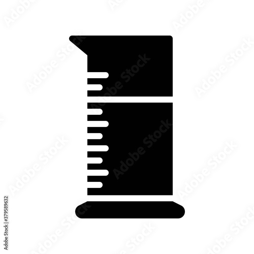 laboratory icon related laboratory graduated cylinder vector in solid design,