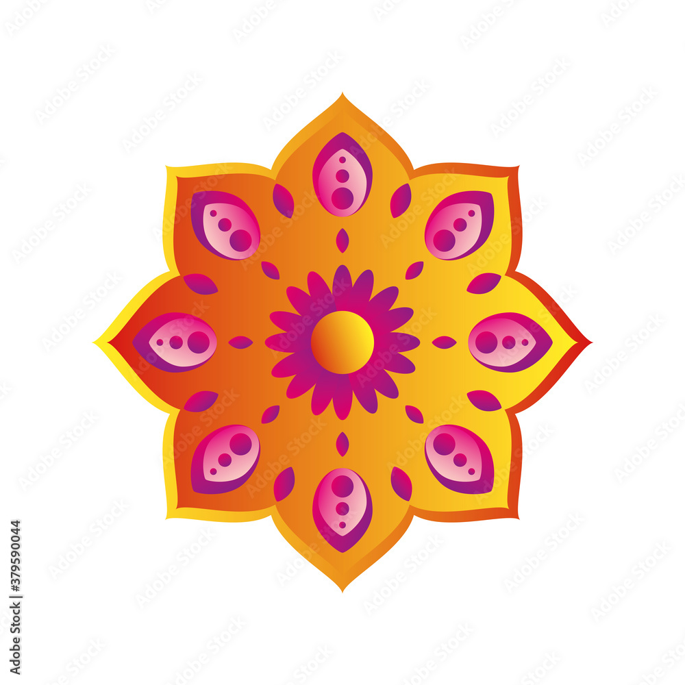 flower indian and detailed style icon vector design flower indian and detailed style icon vector design