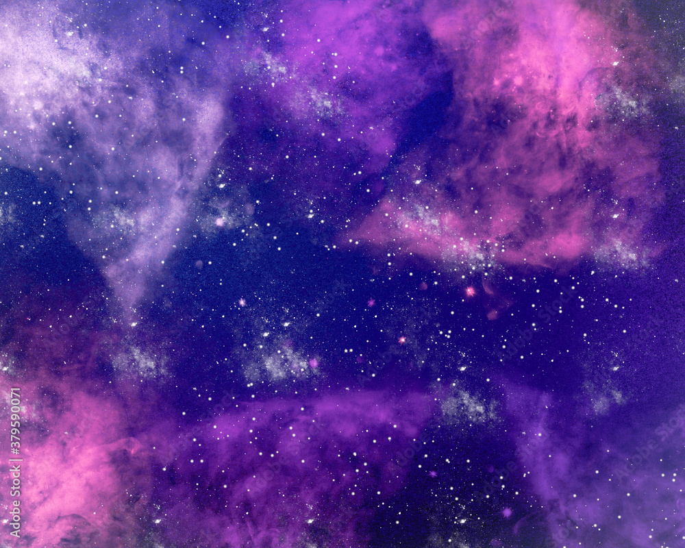 Galaxy wallpaper. Stars and nebula background with stardust. Colorful space illustration