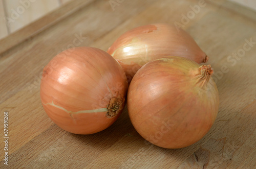 onion on a wooden table