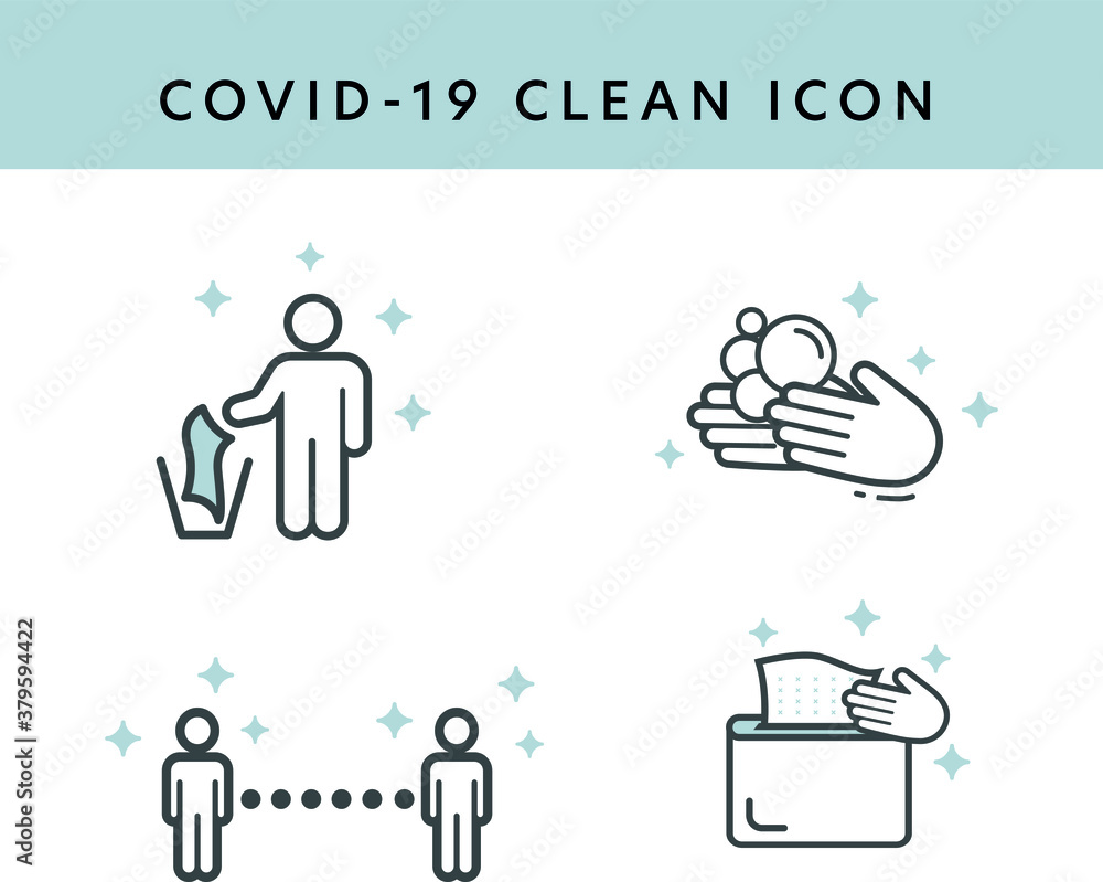 Covid 19 İcon Set Clean Social Distancing Health Corona Virus Disease Covid 19 İcon Set Clean Social Distancing Health Corona Virus Disease