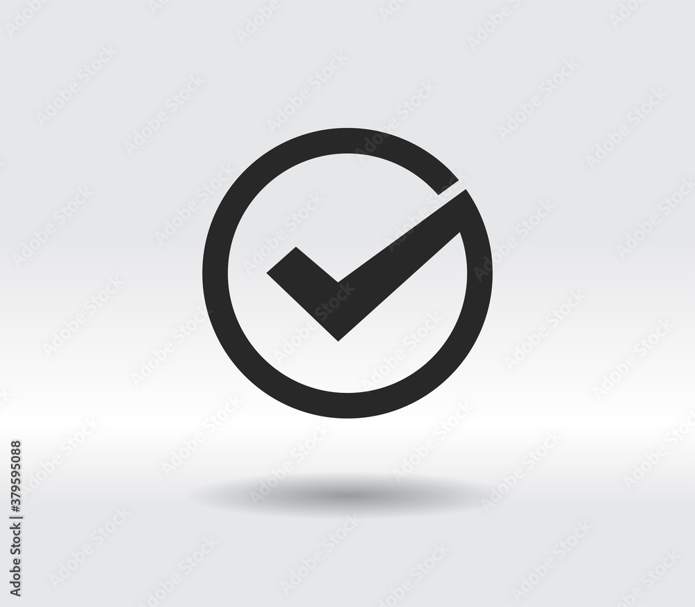 Tick icon, vector illustration. Flat design style Tick icon, vector illustration. Flat design style