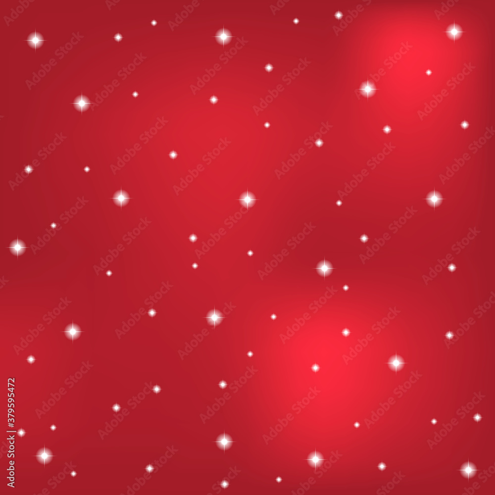 Background with stars and lens flares for christmas. Vector illustration in red