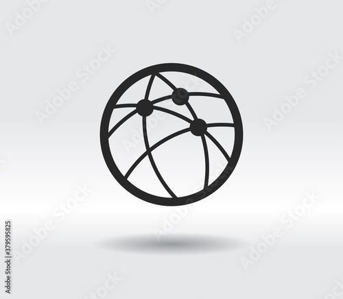 Global technology or social network icon  vector illustration. Flat design style