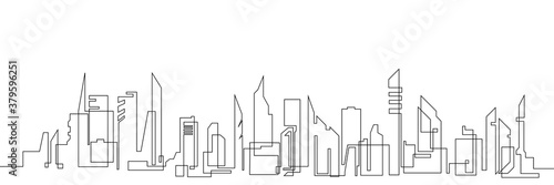 City landscapes line vector illustration