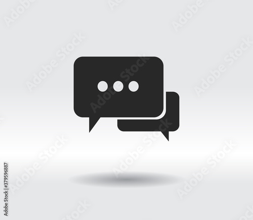 Speech bubbles icon. vector illustration with soft shadow on a gray background
