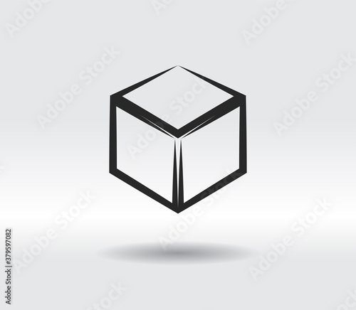 3d cube logo design icon, vector illustration. Flat design