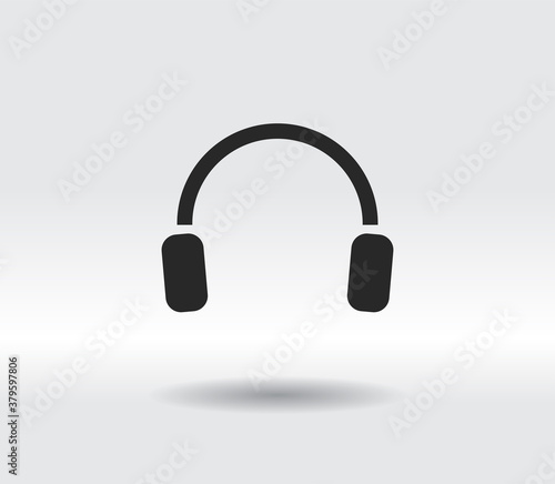headphones icon, vector illustration. Flat design