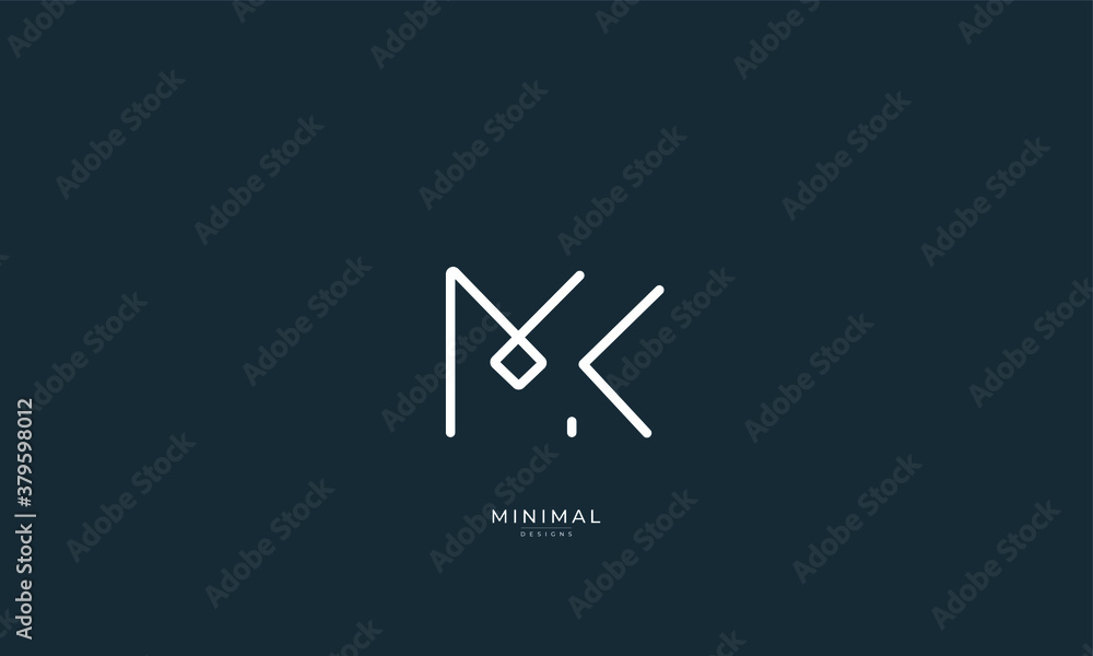 Alphabet letter icon logo MK