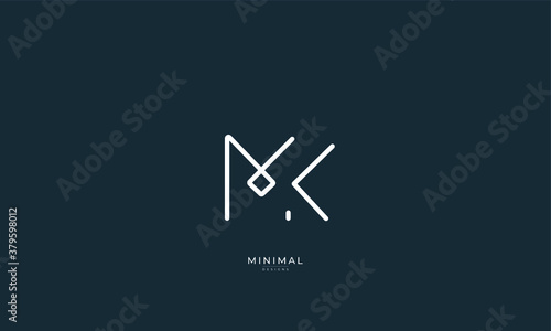 Foto Alphabet letter icon logo MK