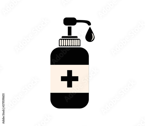 Hand sanitizer icon. Vector icon isolated on white background.